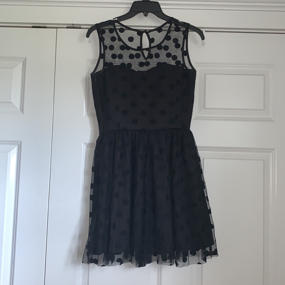 Anthropologie Polka Dot Illusion Neck Dress - Picture 3 of 6